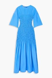 Stella McCartney Shirred silk satin midi dress at The Outnet