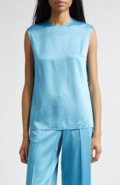 Stella McCartney Sleeveless Crepe Back Satin Top at Nordstrom