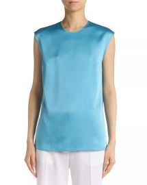 Stella McCartney Sleeveless Crepe Back Satin Top at Bloomingdales