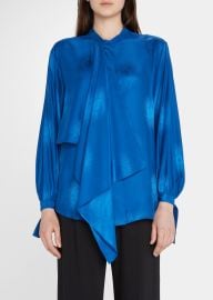 Stella McCartney Starburst Jacquard Draped-Front Blouse - at Bergdorf Goodman