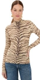 Stella McCartney Tiger Fluid Jersey Turtleneck Natural L at Shopbop