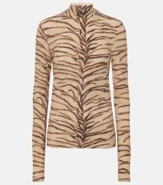 Stella McCartney Tiger Print High Neck Top at Mytheresa