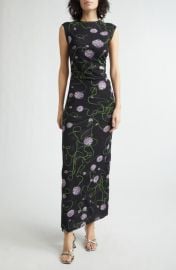 Stella McCartney Twisted Floral Mesh Body-Con Midi Dress at Nordstrom
