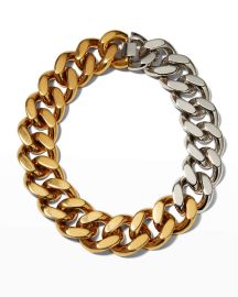 Stella McCartney Two-Tone Curb-Link Necklace at Neiman Marcus