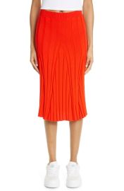 Stella McCartney Wide Rib Knit Cotton Midi Skirt at Nordstrom