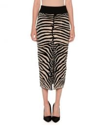 Stella McCartney Zebra-Print Slim Slit-Back Skirt  Multicolor at Neiman Marcus