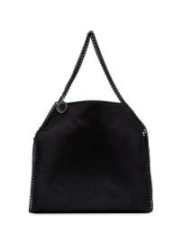 Stella McCartney black Falabella chain detail faux leather shoulder bag at Farfetch