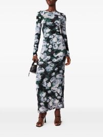 Stella McCartney long-sleeve Floral Midi Dress Black at Farfetch