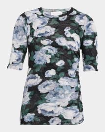 Stella Mccartney Bunch Of Roses Mesh Short Sleeve T Shirt at Neiman Marcus