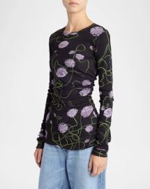 Stella Mccartney Twisted Allium Layered Mesh Long Sleeve Top at Neiman Marcus