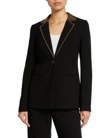 Stella One-Button Stud-Trim Jacket at Bergdorf Goodman