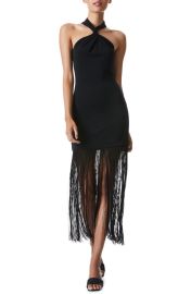 Steph Halter Neck Fringe Hem Dress at Nordstrom