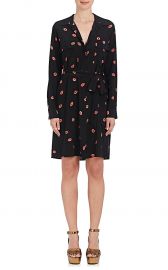 Stephania Lip-Print Silk Shirtdress at Barneys