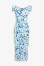 Stephen Off The Shoulder Printed Jersey Midi Dress at The Outnet