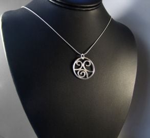 Sterling Silver Spirals Necklace Pendant at Etsy