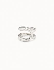 Sterling silver-plated curvilinear ring UNOde50 United States at Uno de 50