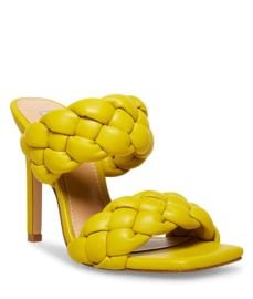 Steve Madden 7M KENLEY Citron Yellow Open Square Toe Mule Pump Slip On Heels eBay at eBay