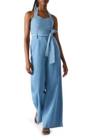 Steve Madden Artie Halter Neck Denim Jumpsuit at Nordstrom