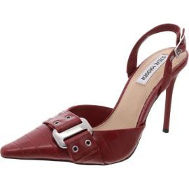 Steve Madden Dillon Womens Buckle Faux Leather Slingback Heels ShopSimon at Shop Simon