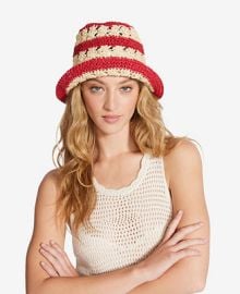 Steve Madden H-Carly Striped Crochet Straw Bucket Hat - Macy39s at Macys