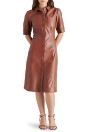 Steve Madden Laken Faux Leather Shirtdress in Cognac at Nordstrom