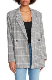 Steve Madden Nika Plaid Double Breasted Blazer at Nordstrom