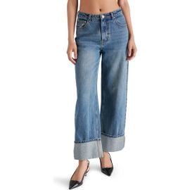 Steve Madden Noelie Cuffed High Waist Ankle Wide Leg Jeans at Nordstrom