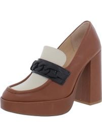 Steve Madden Rhylee Womens Leather Slip On Loafer Heels Shop Premium Outlets at Shop Simon