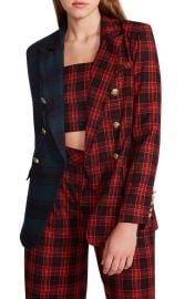 Steve Madden Simone Mixed Plaid Double Breasted Blazer at Nordstrom