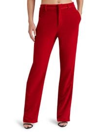 Steve Madden Womens Mercer Velvet Straight-Leg Pants - Macys at Macys