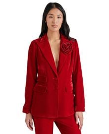 Steve Madden Womens Merene Velvet Rosette Blazer - Macys at Macys