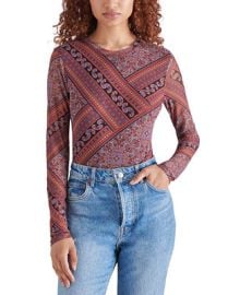 Steve Madden Womens Paisley Long-Sleeve Bodysuit - Macys at Macys