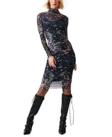 Steve Madden Womens Vivienne Printed Turtleneck Bodycon Dress - Macys at Macys