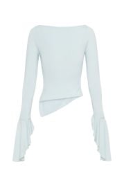 Stevie Bell Sleeve Slinky Top - Sky Blue vert MESHKI US at Meshki