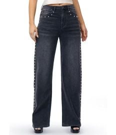 Stevie Jeans Studded Relaxed Fit Straight Leg Jeans Dillardx27s at Dillards
