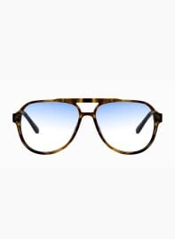 Stevie Oversized Aviator Sunglasses Tortoiseshell amp Blue Otra Eyewear at Otra