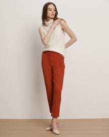 Stila Slim Cropped Pant in Carnelian Red at Veronica Beard