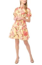 Stina Floral Print Linen Shirtdress at Nordstrom Rack