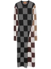 Stine Goya Checkerboard Long Sleeve Sweater Dress at Farfetch