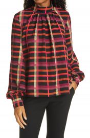 Stine Goya Eddy Plaid Balloon Sleeve Blouse   Nordstrom at Nordstrom