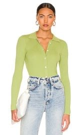 Stitches Stripes Button Up Top In Moss at Revolve