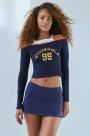 Stockholm 95 Graphic Double Layer Long Sleeve Baby Tee at Urban Outfitters