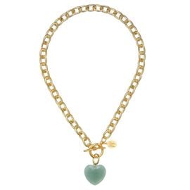 Stone Heart Toggle Necklace Green Jade Swan Hill Home at Swan Hill Home