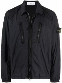 Stone Island Badge Zipped Overshirt - at Farfetch