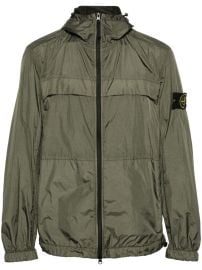 Stone Island Compass-badge Hooded Windbreaker Jacket - at Farfetch