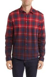 Stone Rose Plaid Jacquard Dip Dye Knit Button-Up Shirt at Nordstrom