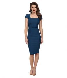 Stop Staring Lindsey Fitted Dress Peacock Blue at Zappos