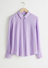 Straight Fit Silk Shirt at & Other Stories