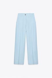 Straight Leg Pants With Metal Button at Zara