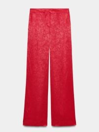 Straight Leg Pants in Raspberry at Zara